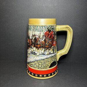 Vintage 1988 Anheuser Busch Budweiser Ceramarte Christmas Clydesdale Beer Stein